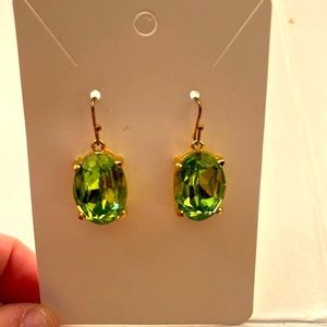 Green crystal earrings NWT